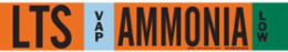 LTS VAP AMMONIA LOW Pipe Marker, 4" H x 24" W, Fits Pipes 8" Dia. or Larger