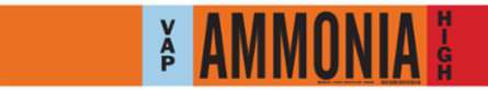 VAP AMMONIA HIGH Pipe Marker, 4" H x 24" W, Fits Pipes 8" Dia. or Larger