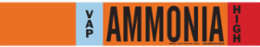 VAP AMMONIA HIGH Pipe Marker, 4" H x 24" W, Fits Pipes 8" Dia. or Larger