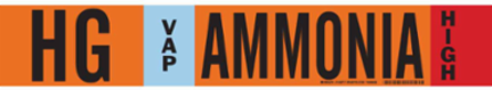 HG VAP AMMONIA HIGH Pipe Marker, 4" H x 24" W, Fits Pipes 8" Dia. or Larger