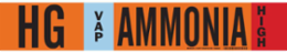 HG VAP AMMONIA HIGH Pipe Marker, 4" H x 24" W, Fits Pipes 8" Dia. or Larger