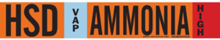 HSD VAP AMMONIA HIGH Pipe Marker, 4" H x 24" W, Fits Pipes 8" Dia. or Larger