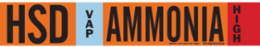 HSD VAP AMMONIA HIGH Pipe Marker, 4" H x 24" W, Fits Pipes 8" Dia. or Larger