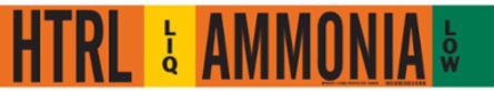 HTRL LIQ AMMONIA LOW Pipe Marker, 4" H x 24" W, Fits Pipes 8" Dia. or Larger