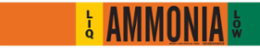 LIQ AMMONIA LOW Pipe Marker, 4" H x 24" W, Fits Pipes 8" Dia. or Larger