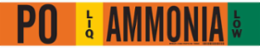 PO LIQ AMMONIA LOW Pipe Marker, 4" H x 24" W, Fits Pipes 8" Dia. or Larger