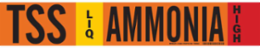 TSS LIQ AMMONIA HIGH Pipe Marker, 4" H x 24" W, Fits Pipes 8" Dia. or Larger
