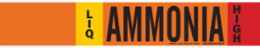 LIQ AMMONIA HIGH Pipe Marker, 4" H x 24" W, Fits Pipes 8" Dia. or Larger