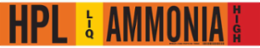 HPL LIQ AMMONIA HIGH Pipe Marker, 4" H x 24" W, Fits Pipes 8" Dia. or Larger
