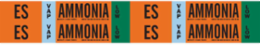 ES VAP AMMONIA LOW Pipe Marker, 1.125" H x 7" W, Card of 4 Each, Fits Pipes 0.75" Dia. Thru 2.375" Dia.