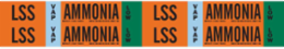 LSS VAP AMMONIA LOW Pipe Marker, 1.125" H x 7" W, Card of 4 Each, Fits Pipes 0.75" Dia. Thru 2.375" Dia.