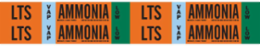 LTS VAP AMMONIA LOW Pipe Marker, 1.125" H x 7" W, Card of 4 Each, Fits Pipes 0.75" Dia. Thru 2.375" Dia.