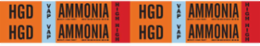 HGD VAP AMMONIA HIGH Pipe Marker, 1.125" H x 7" W, Card of 4 Each, Fits Pipes 0.75" Dia. Thru 2.375" Dia.