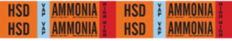 HSD VAP AMMONIA HIGH Pipe Marker, 1.125" H x 7" W, Card of 4 Each, Fits Pipes 0.75" Dia. Thru 2.375" Dia.