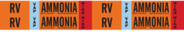 RV VAP AMMONIA HIGH Pipe Marker, 1.125" H x 7" W, Card of 4 Each, Fits Pipes 0.75" Dia. Thru 2.375" Dia.