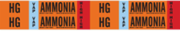 HG VAP AMMONIA HIGH Pipe Marker, 1.125" H x 7" W, Card of 4 Each, Fits Pipes 0.75" Dia. Thru 2.375" Dia.
