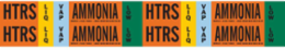 HTRS LIQVAP AMMONIA LOW Pipe Marker, 1.125" H x 7" W, Card of 4 Each, Fits Pipes 0.75" Dia. Thru 2.375" Dia.