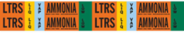 LTRS LIQVAP AMMONIA LOW Pipe Marker, 1.125" H x 7" W, Card of 4 Each, Fits Pipes 0.75" Dia. Thru 2.375" Dia.