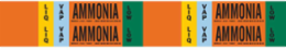 LIQVAP AMMONIA LOW Pipe Marker, 1.125" H x 7" W, Card of 4 Each, Fits Pipes 0.75" Dia. Thru 2.375" Dia.