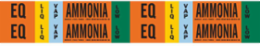 EQ LIQVAP AMMONIA LOW Pipe Marker, 1.125" H x 7" W, Card of 4 Each, Fits Pipes 0.75" Dia. Thru 2.375" Dia.