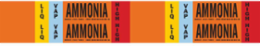 LIQVAP AMMONIA HIGH Pipe Marker, 1.125" H x 7" W, Card of 4 Each, Fits Pipes 0.75" Dia. Thru 2.375" Dia.