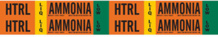 HTRL LIQ AMMONIA LOW Pipe Marker, 1.125" H x 7" W, Card of 4 Each, Fits Pipes 0.75" Dia. Thru 2.375" Dia.