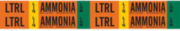 LTRL LIQ AMMONIA LOW Pipe Marker, 1.125" H x 7" W, Card of 4 Each, Fits Pipes 0.75" Dia. Thru 2.375" Dia.