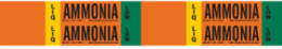 LIQ AMMONIA LOW Pipe Marker, 1.125" H x 7" W, Card of 4 Each, Fits Pipes 0.75" Dia. Thru 2.375" Dia.