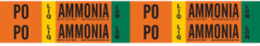 PO LIQ AMMONIA LOW Pipe Marker, 1.125" H x 7" W, Card of 4 Each, Fits Pipes 0.75" Dia. Thru 2.375" Dia.