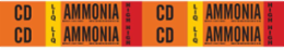 CD LIQ AMMONIA HIGH Pipe Marker, 1.125" H x 7" W, Card of 4 Each, Fits Pipes 0.75" Dia. Thru 2.375" Dia.