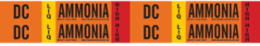 DC LIQ AMMONIA HIGH Pipe Marker, 1.125" H x 7" W, Card of 4 Each, Fits Pipes 0.75" Dia. Thru 2.375" Dia.