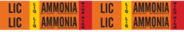 LIC LIQ AMMONIA HIGH Pipe Marker, 1.125" H x 7" W, Card of 4 Each, Fits Pipes 0.75" Dia. Thru 2.375" Dia.