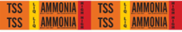 TSS LIQ AMMONIA HIGH Pipe Marker, 1.125" H x 7" W, Card of 4 Each, Fits Pipes 0.75" Dia. Thru 2.375" Dia.