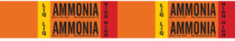 LIQ AMMONIA HIGH Pipe Marker, 1.125" H x 7" W, Card of 4 Each, Fits Pipes 0.75" Dia. Thru 2.375" Dia.