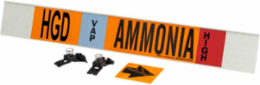 HGD VAP AMMONIA HIGH Pipe Marker, 4" H x 24" W, Fits Pipes 8" Dia. or Larger