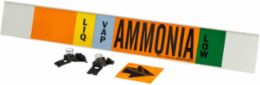 LIQVAP AMMONIA LOW Pipe Marker, 4" H x 24" W, Fits Pipes 8" Dia. or Larger