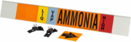 LIQVAP AMMONIA HIGH Pipe Marker, 4" H x 24" W, Fits Pipes 8" Dia. or Larger
