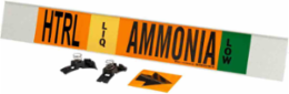 HTRL LIQ AMMONIA LOW Pipe Marker, 4" H x 24" W, Fits Pipes 8" Dia. or Larger