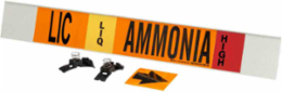 LIC LIQ AMMONIA HIGH Pipe Marker, 4" H x 24" W, Fits Pipes 8" Dia. or Larger