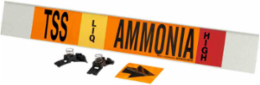 TSS LIQ AMMONIA HIGH Pipe Marker, 4" H x 24" W, Fits Pipes 8" Dia. or Larger