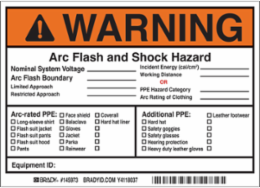Arc Flash Safety Labels - Vinyl, 5 Inch x 7 Inch, Permanent Adhesive, Pack of 5