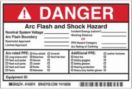 Adhesive Vinyl Arc Flash Labels, 4 Inch H x 6 Inch W, Pack of 5, Durable Black/Red