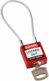 Compact Cable Padlock, 5-Pin Cylinder, 4.2 Inch Vertical Clearance, 1.31 Inch Height