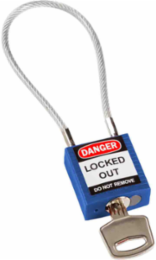 Compact Cable Padlock - 5-Pin Cylinder, 4.2 Inch Shackle Clearance, Keyed Different