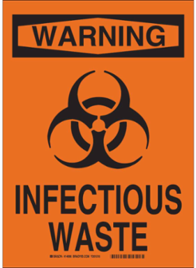 WARNING Soiled Linens Sign, 10" H x 7" W x 0.06" D, Polystyrene