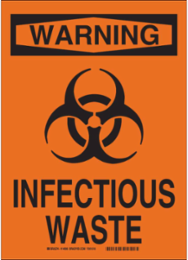 WARNING Soiled Linens Sign, 14" H x 10" W x 0.035" D, Aluminum