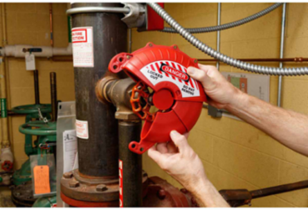 Collapsible Gate Valve Lockout Device, 3-7" Diameters