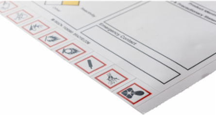 GHS WARNING Write-On Label, 4 Inch H x 6 Inch W, Vinyl, Permanent Adhesive
