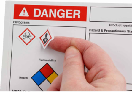 GHS Danger Write-On Label 4 Inch H x 6 Inch W Vinyl, Permanent Adhesive, 100 Labels per Roll