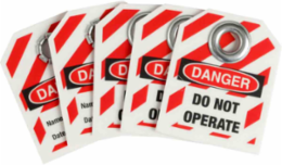 Lockout Tags: DANGER: DO NOT OPERATE, Name, Date, 2.5" H x 2" W, Pack of 25 Tags